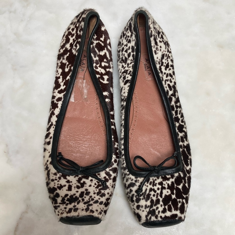 Alaia Pony style Calfskin Ballet Flats